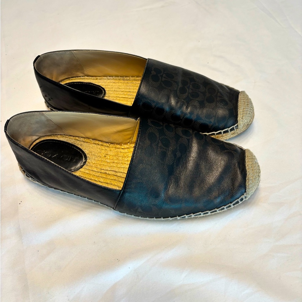 COACH Black Espadrille Flats